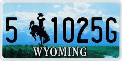 WY license plate 51025G