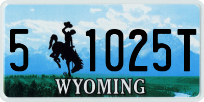 WY license plate 51025T