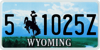 WY license plate 51025Z
