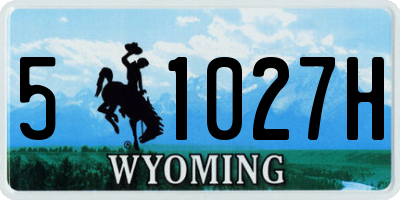 WY license plate 51027H