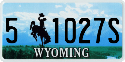 WY license plate 51027S
