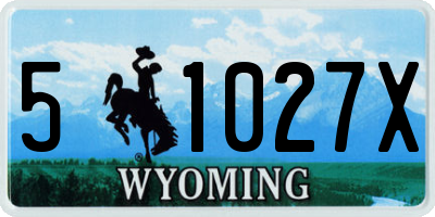 WY license plate 51027X