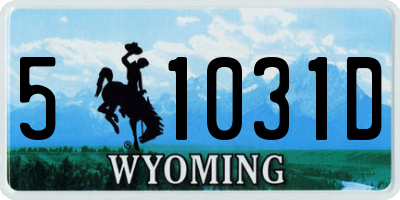 WY license plate 51031D