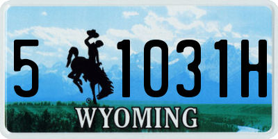 WY license plate 51031H