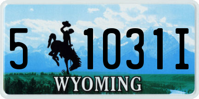 WY license plate 51031I