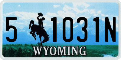 WY license plate 51031N