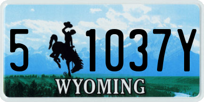 WY license plate 51037Y