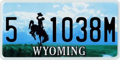 WY license plate 51038M