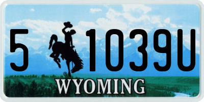 WY license plate 51039U