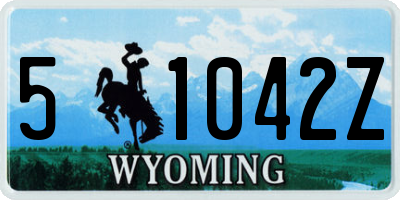 WY license plate 51042Z
