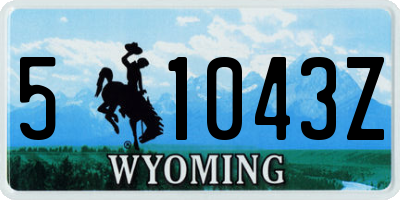 WY license plate 51043Z