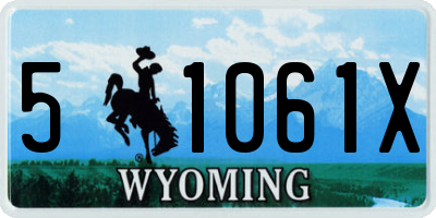 WY license plate 51061X
