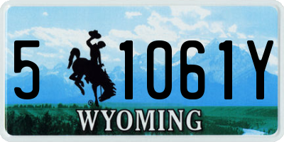 WY license plate 51061Y