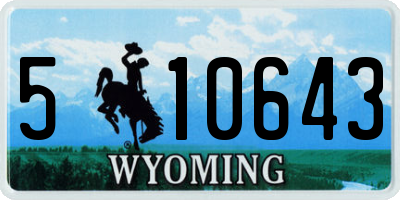 WY license plate 510643