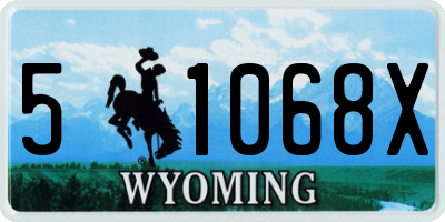WY license plate 51068X