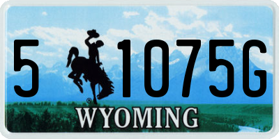 WY license plate 51075G