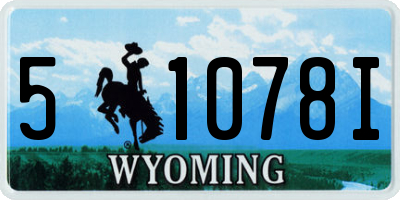 WY license plate 51078I