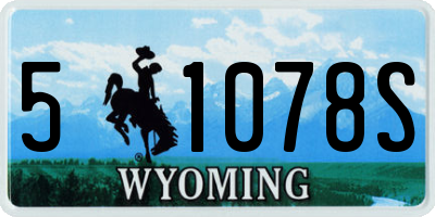 WY license plate 51078S