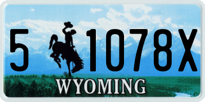 WY license plate 51078X