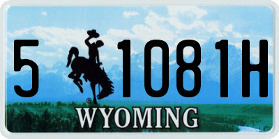 WY license plate 51081H