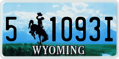 WY license plate 51093I