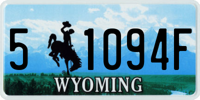 WY license plate 51094F