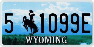 WY license plate 51099E