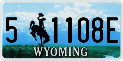 WY license plate 51108E