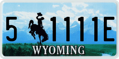 WY license plate 51111E
