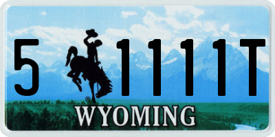 WY license plate 51111T