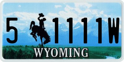 WY license plate 51111W
