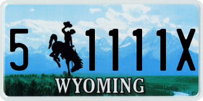 WY license plate 51111X