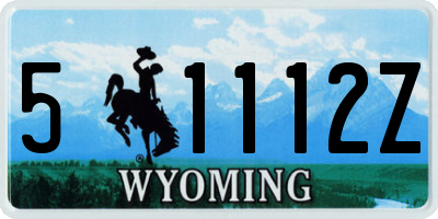 WY license plate 51112Z