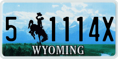 WY license plate 51114X
