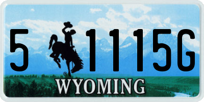 WY license plate 51115G