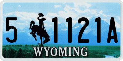 WY license plate 51121A