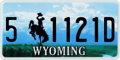 WY license plate 51121D