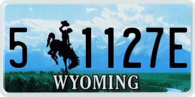 WY license plate 51127E