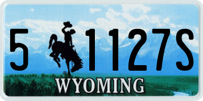 WY license plate 51127S