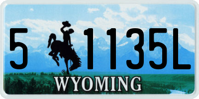 WY license plate 51135L