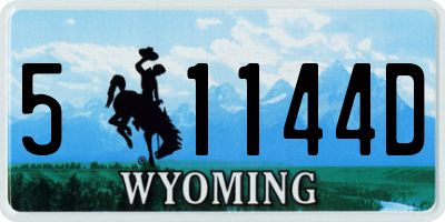 WY license plate 51144D