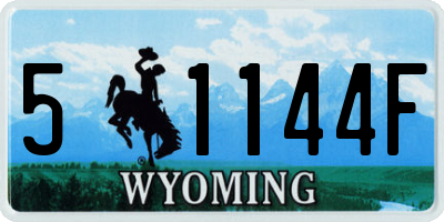 WY license plate 51144F