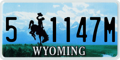 WY license plate 51147M