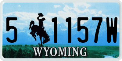 WY license plate 51157W