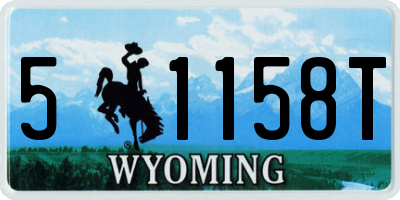 WY license plate 51158T