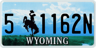 WY license plate 51162N