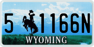 WY license plate 51166N