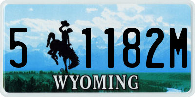 WY license plate 51182M
