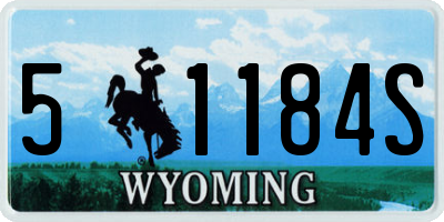 WY license plate 51184S