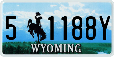 WY license plate 51188Y